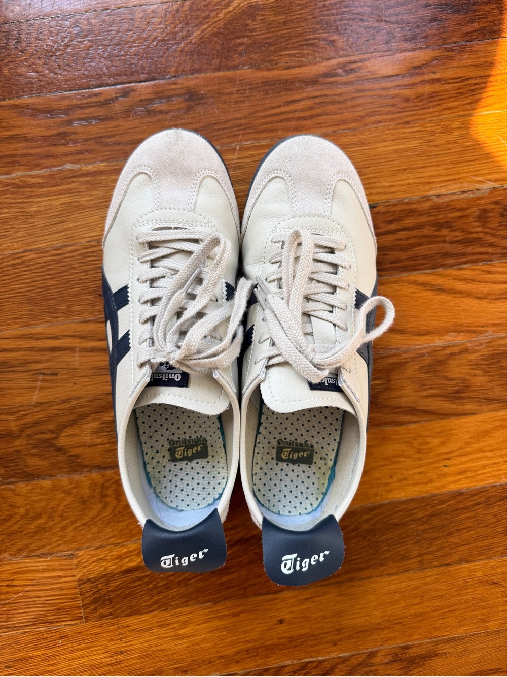 Onitsuka Tiger by Asics Beige and Navy Women's Classic Sneakers
